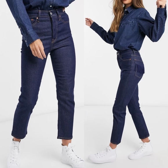 Levi’s Wedgie Straight No Mans Land Fringe Jeans - Picture 2 of 8